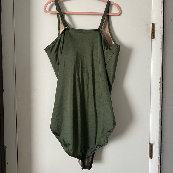 Olive Green Twist Front Swimsuit - Picture 4 of 5